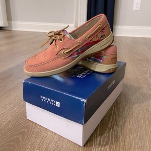 Sperry Top Sider Bluefish Wash Style Pink/Plaid Size 6